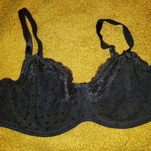 Adore Me Sheer Black Polka Dot Bra
